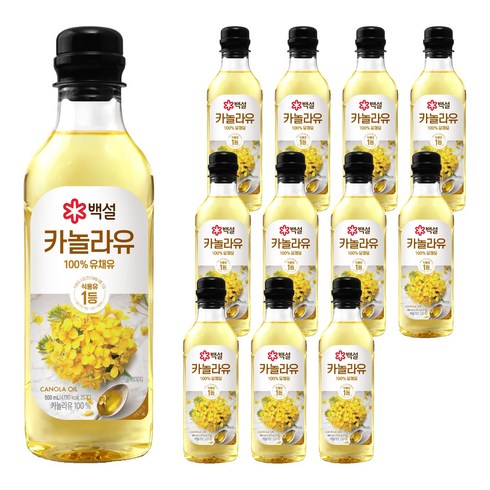 백설 카놀라유, 500ml, 12개