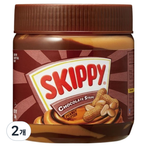 스키피 초콜릿 스트라이프 피넛버터, 2개, 350g
