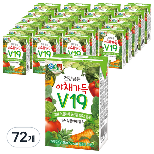 정식품 건강담은 야채가득 V19, 145ml, 72개