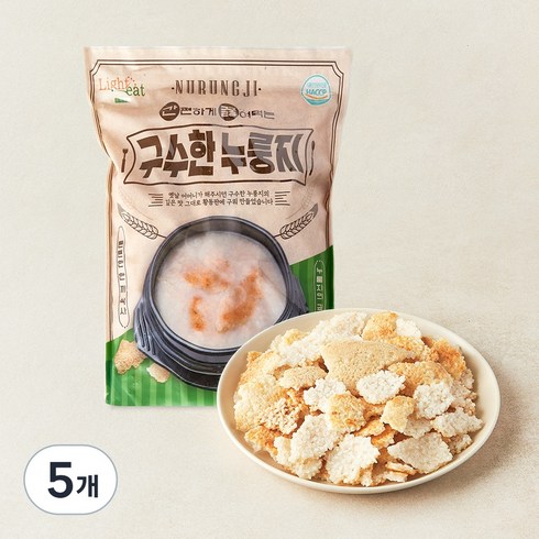 라이트잇 간편하게 끓여먹는 구수한 누룽지, 2kg, 5개