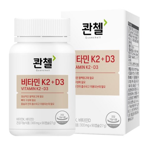 콴첼 비타민 K2 + D3, 90정, 1개
