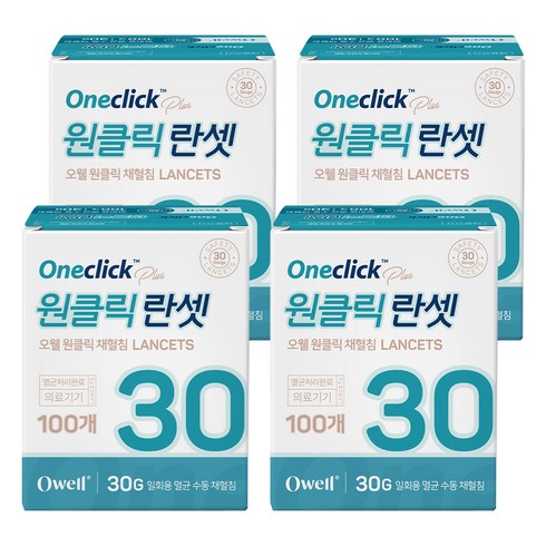 Owell 원클릭 채혈침 30G, 100개입, 4개