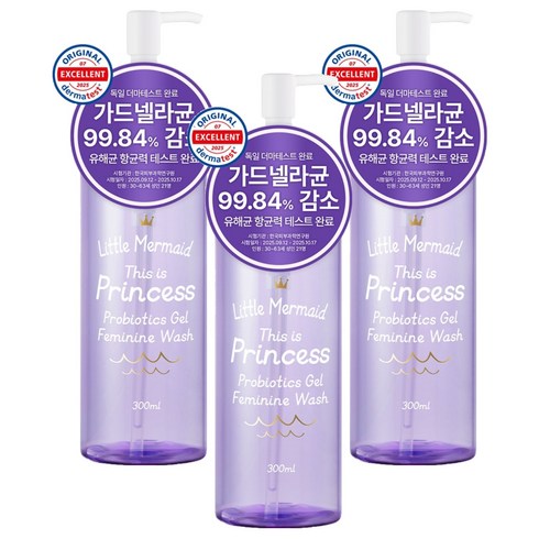 뷰티레시피 인어공주 프로바이오틱스 젤 여성청결제, 3개, 300ml