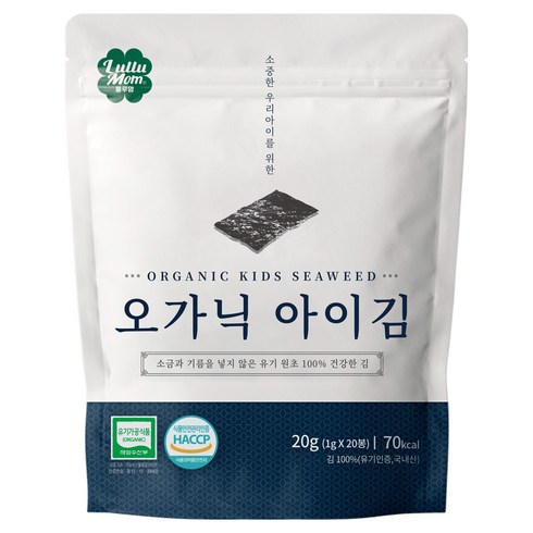 룰루맘 오가닉 아이김 20봉, 김맛, 20g, 1개