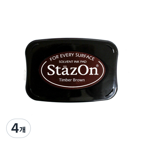 StazOn 츠키네코 유성잉크패드, sz-41 Timber Brown, 4개