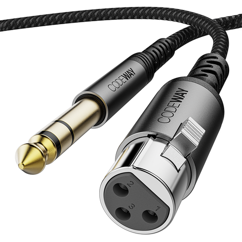 코드웨이 XLR to 5.5 TRS 마이크 케이블 암 1.5m, SAXF5-1.5M, 그레이, 1개