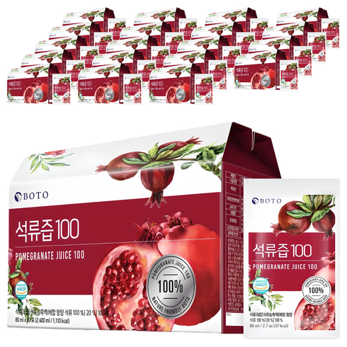 보뚜 석류즙 100, 80ml, 600개