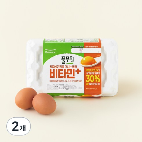 풀무원 무항생제 1+등급 비타민 플러스 대란, 15구, 2개