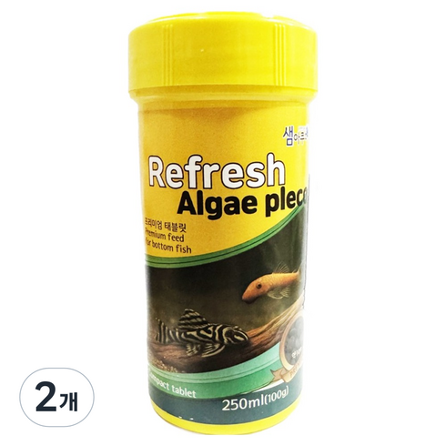 샘아쿠아 열대어 리프레쉬 플레코 안시 비파 코리 청소고기 사료, 100g, 2개