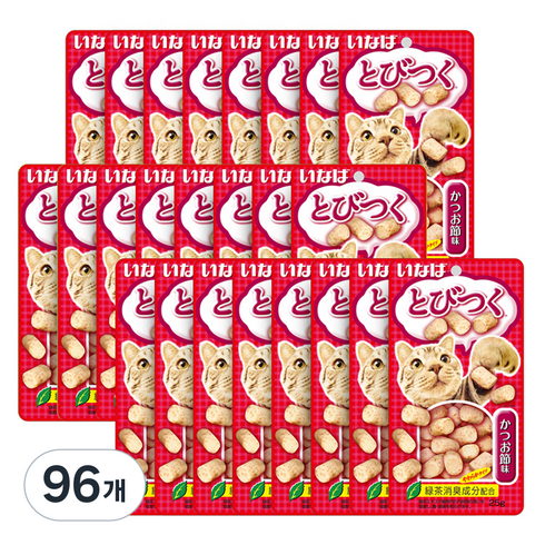 이나바 토비츠쿠 고양이 간식, 가다랑어포, 25g, 96개