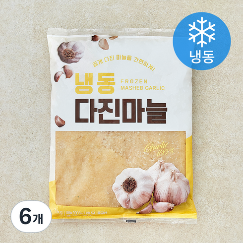 청해원 다진마늘 (냉동), 1kg, 6개