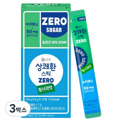 상쾌환 스틱 ZERO 청사과맛 숙취해소제 10p, 180g, 3개