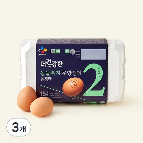 CJ프레시웨이 동물복지 유정란 780g, 15구, 3개