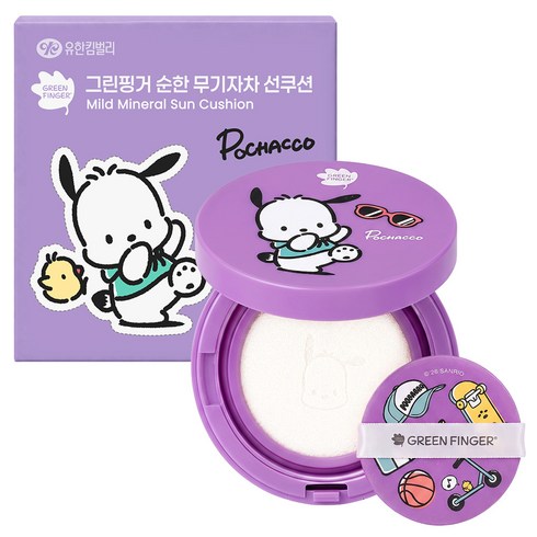 그린핑거 산리오 포차코 에디션 순한 무기자차 선쿠션 SPF50+ PA++++, 12g, 1개