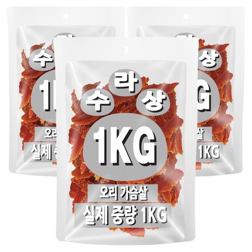 아이핏코리아 강아지 수라상 건조사사미, 오리, 1kg, 3개