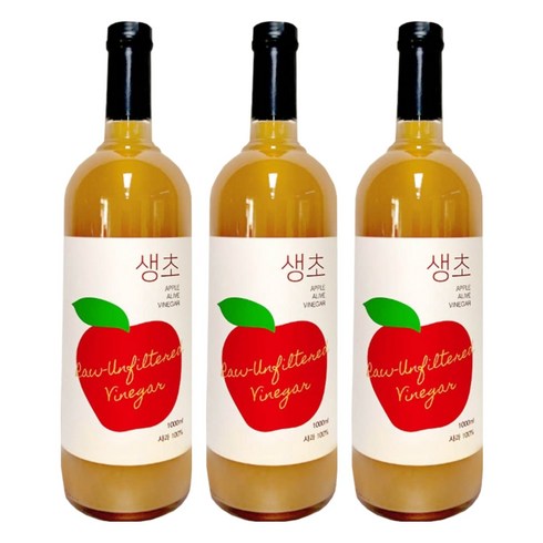 생생초 생초 사과 음용식초, 1L, 3개