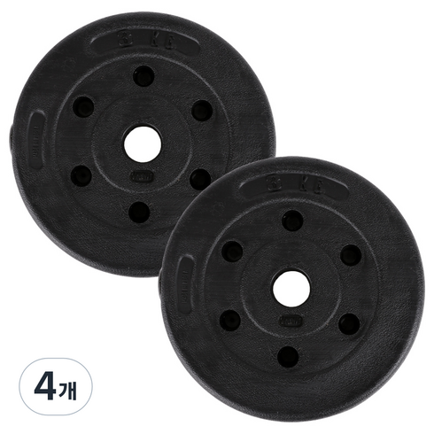 아리프 PVC 코팅 다이나믹 경량 바벨 원판 30mm용, 3kg, 4개, 블랙