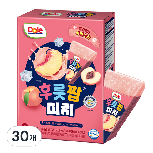 돌 후룻팝 피치 8p, 496ml, 30개