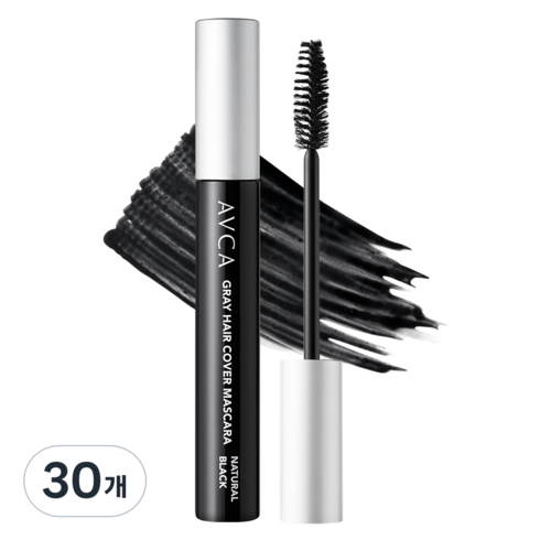 아브카 래피드 새치 커버 헤어 마스카라 7g, 내추럴 블랙, 30개