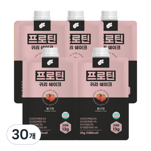 논앤밭위드 프로틴 귀리쉐이크 딸기맛, 30g, 30개