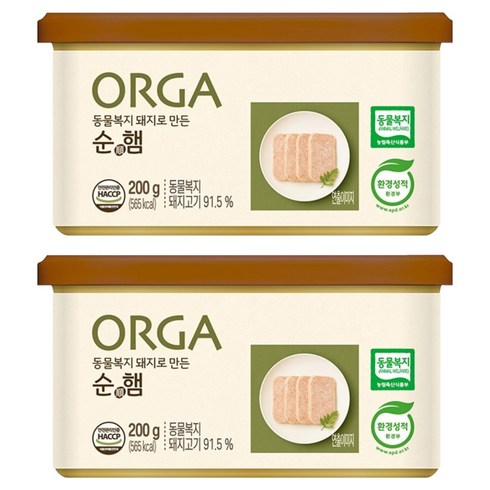 올가홀푸드 동물복지 돼지로 만든 순햄, 2개, 200g
