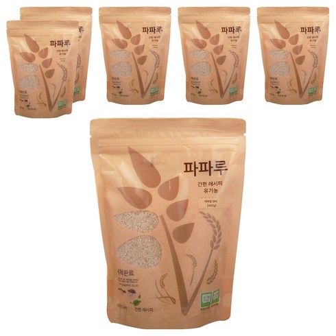 파파루 간편레시피 유기농 쌀가루 현미 굵은입자 이유식 후기, 400g, 6개