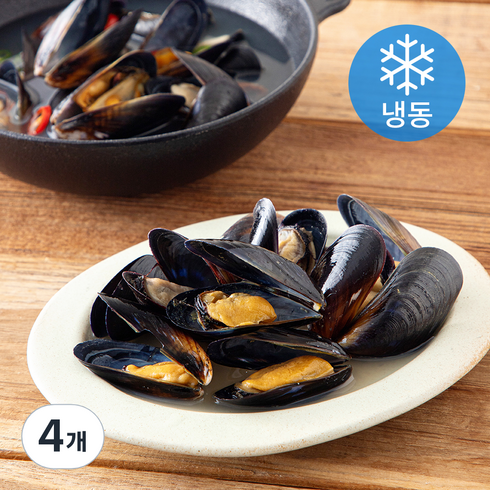 바른씨 자숙피 홍합 (냉동), 4개, 500g