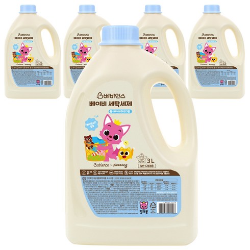 베비언스 베이비 세탁세제 베이비파우더향, 3L, 5개