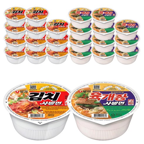 농심 육개장 사발면 86g 12p + 김치 사발면 86g 12p, 24개