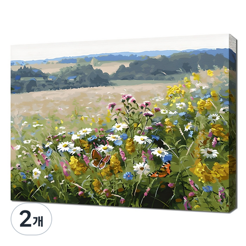 에코솔 셀프페인팅 에이번리 마을 들꽃핀 언덕 DIY 풍경화그리기 40 x 50 cm, 28색, 2개