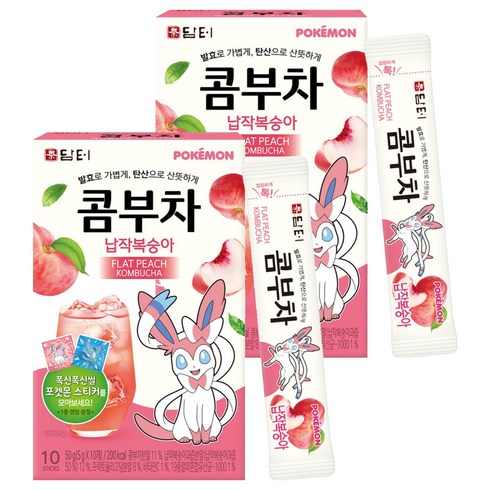 담터 포켓몬 납작복숭아 콤부차, 5g, 10개입, 2개