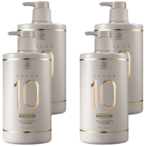 미쟝센 살롱10 단백질 에센스 헤어팩 극손상 모발용, 990ml, 4개