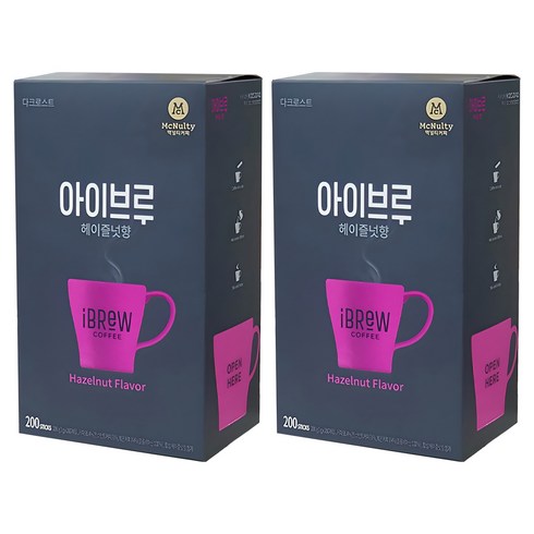 아이브루 헤이즐넛향 원두커피믹스, 1g, 200개입, 2개