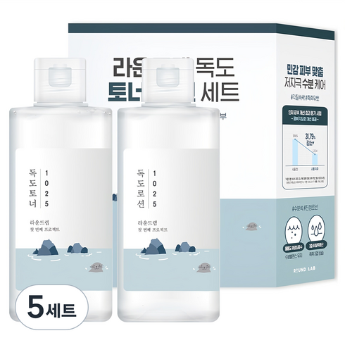 라운드랩 독도 토너 200ml + 로션 200ml 세트, 5세트