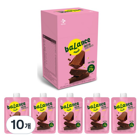 CJ제일제당 밸런스밀 프로틴 쉐이크 카카오 5p, 10개, 45ml