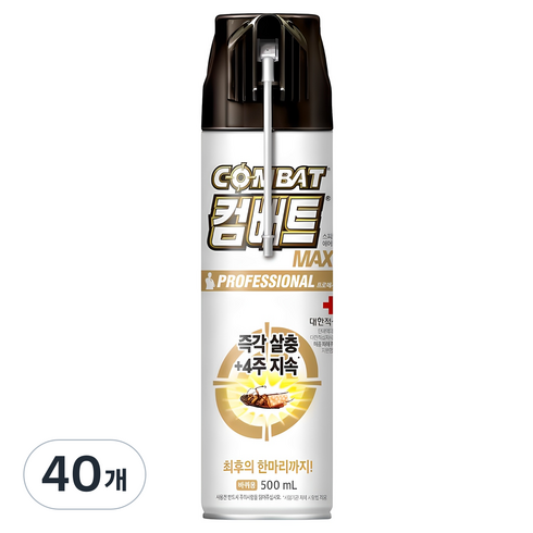 컴배트 프로페셔널 맥스 바퀴용 살충제, 500ml, 40개