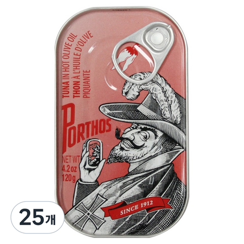 포르토스 핫 올리브오일 참치, 120g, 25개