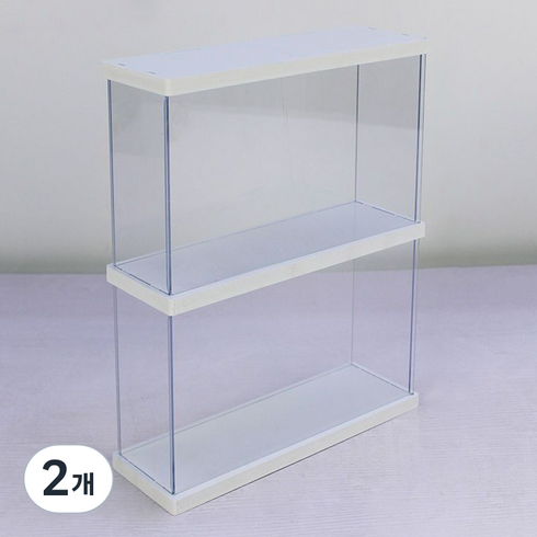 오와이규 피규어 보관 장식장 투명 2단 22cm, 2개