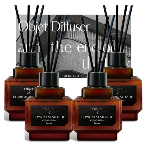 헤트라스 오브제 디퓨저 선물세트, 백화점1층, 200ml, 4개
