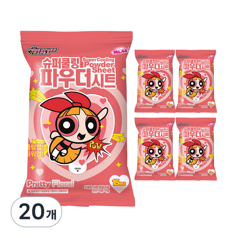 미스사사 슈퍼 쿨링 파우더 시트 데오드란트 플로럴 15p, 87g, 20개
