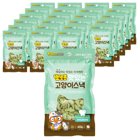 에이비에스엘 뽀로로 맛있는 고양이 스낵, 혼합맛(참치/페퍼민트), 40g, 24개