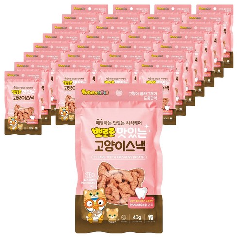 에이비에스엘 고양이 뽀로로 맛있는 스낵, 혼합맛(연어/새우/닭고기), 40g, 36개