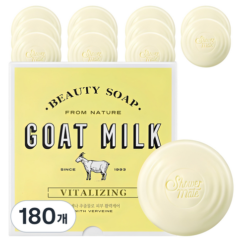 샤워메이트 뉴 산양유 비누 버베나, 90g, 180개입