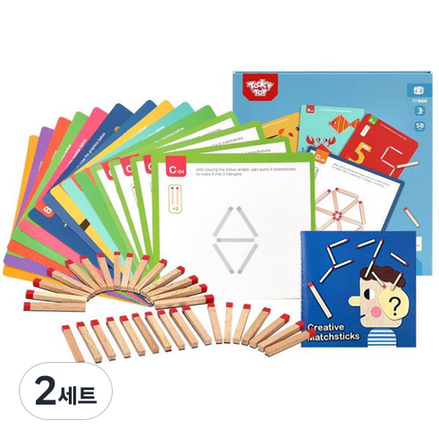 투키토이 창의력 성냥개비 58p, 혼합색상, 2세트