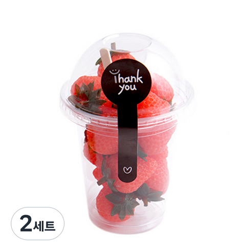 돔형 다용도 컵 9.2 x 10.4 cm + 스마일땡큐스티커 + 포크 랜덤 발송, 50개, 2세트