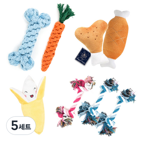 딩동펫 반려동물 인형 실타래 장난감 8종 세트, 랜덤 발송(강아지 실타래), 5세트