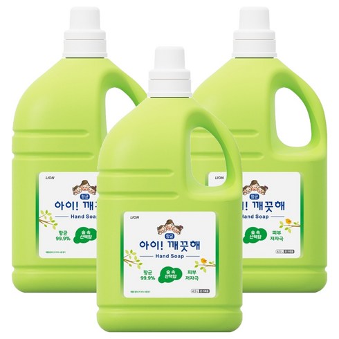 아이깨끗해 핸드워시 숲속산책향 리필, 4.5L, 3개