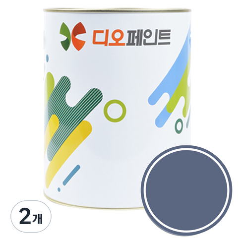 디오페인트 광택스 가구 방문 몰딩 수성 페인트 반광, 2개, 1L, 비비드 40 아이리스블루