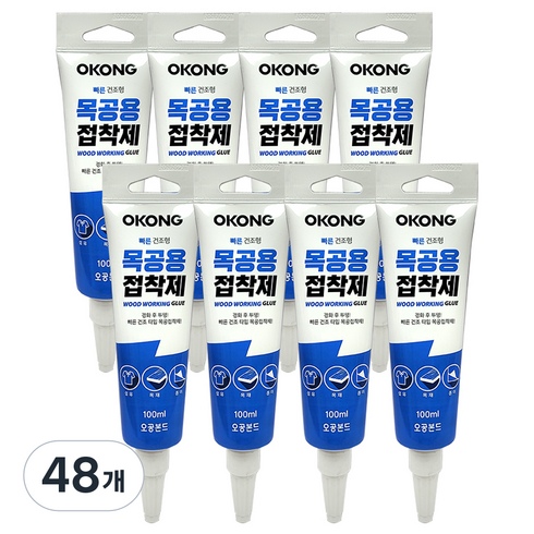 오공 빠른 건조형 목공용 접착제 100ml, 48개
