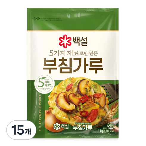백설 5가지 재료로만 만든 부침가루, 1kg, 15개